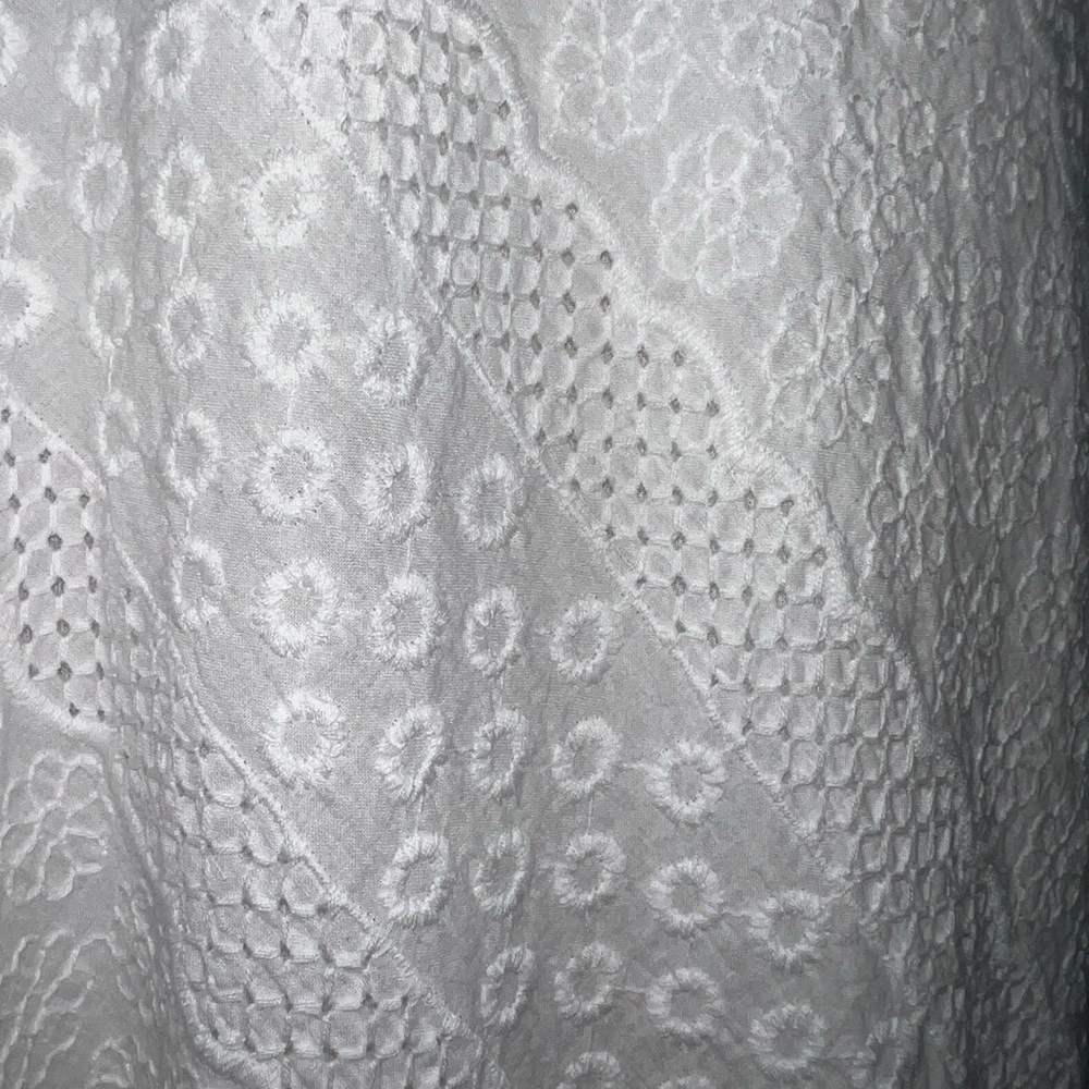 Calvin Klein White Textured/Eyelet Fabric Dress - Picture 2 of 5